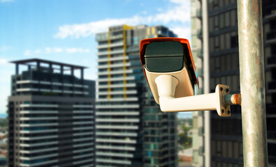 Security camera closeup on the property