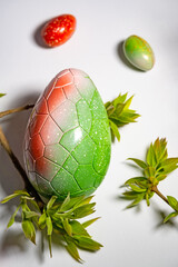 Easter eggs with chocolate with a surprise inside