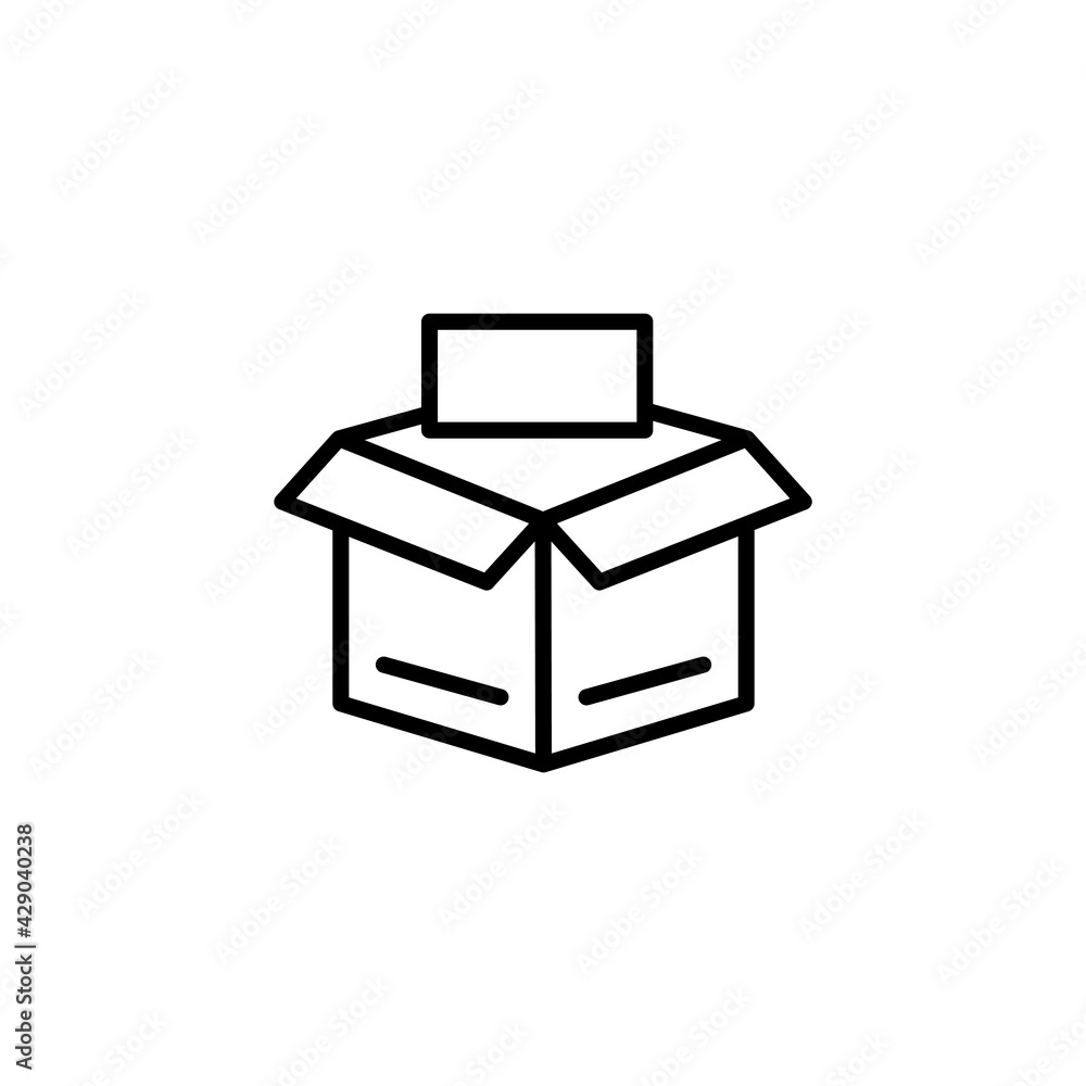 Poster open box line icon. editable stroke. design template vector