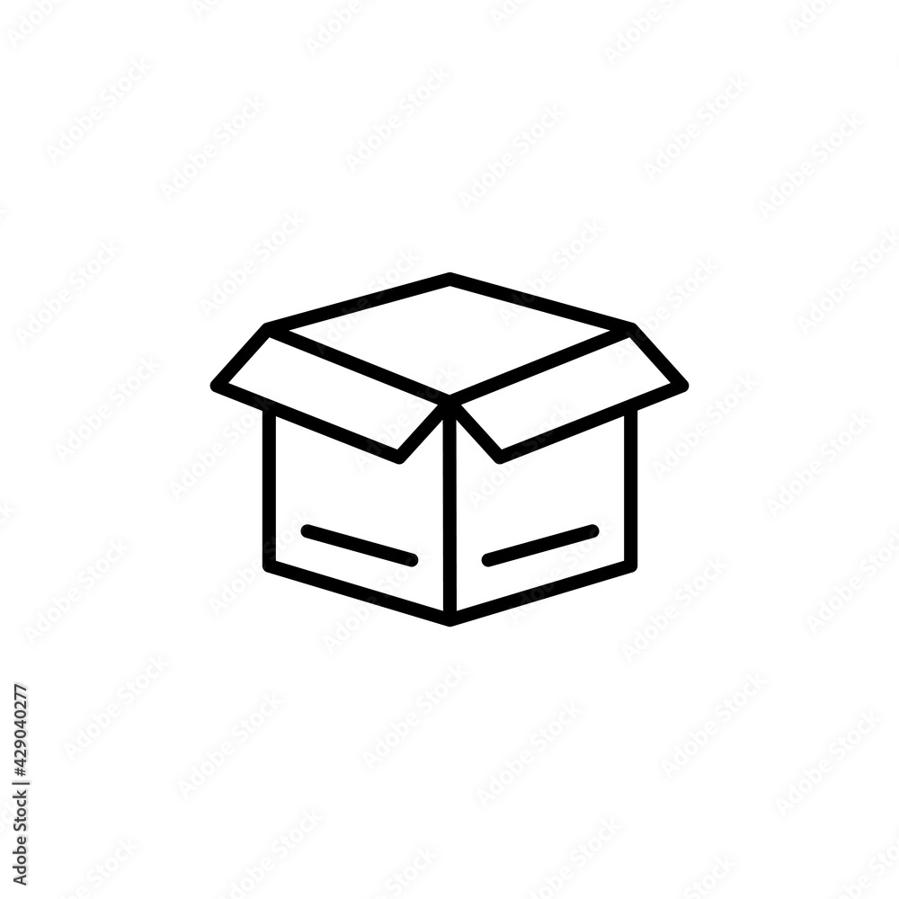 Poster open box line icon. editable stroke. design template vector