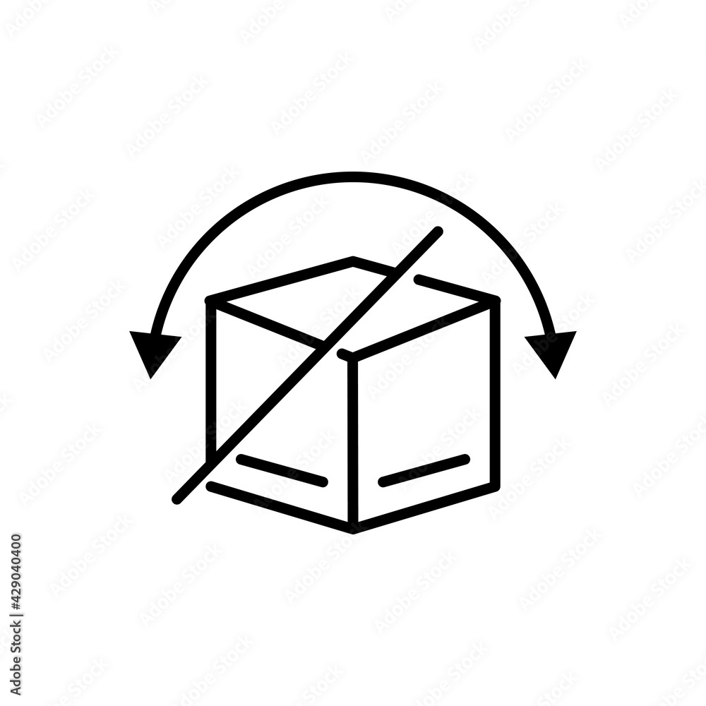 Poster cargo box line icon. icon do not be reversed. editable stroke. design template vector