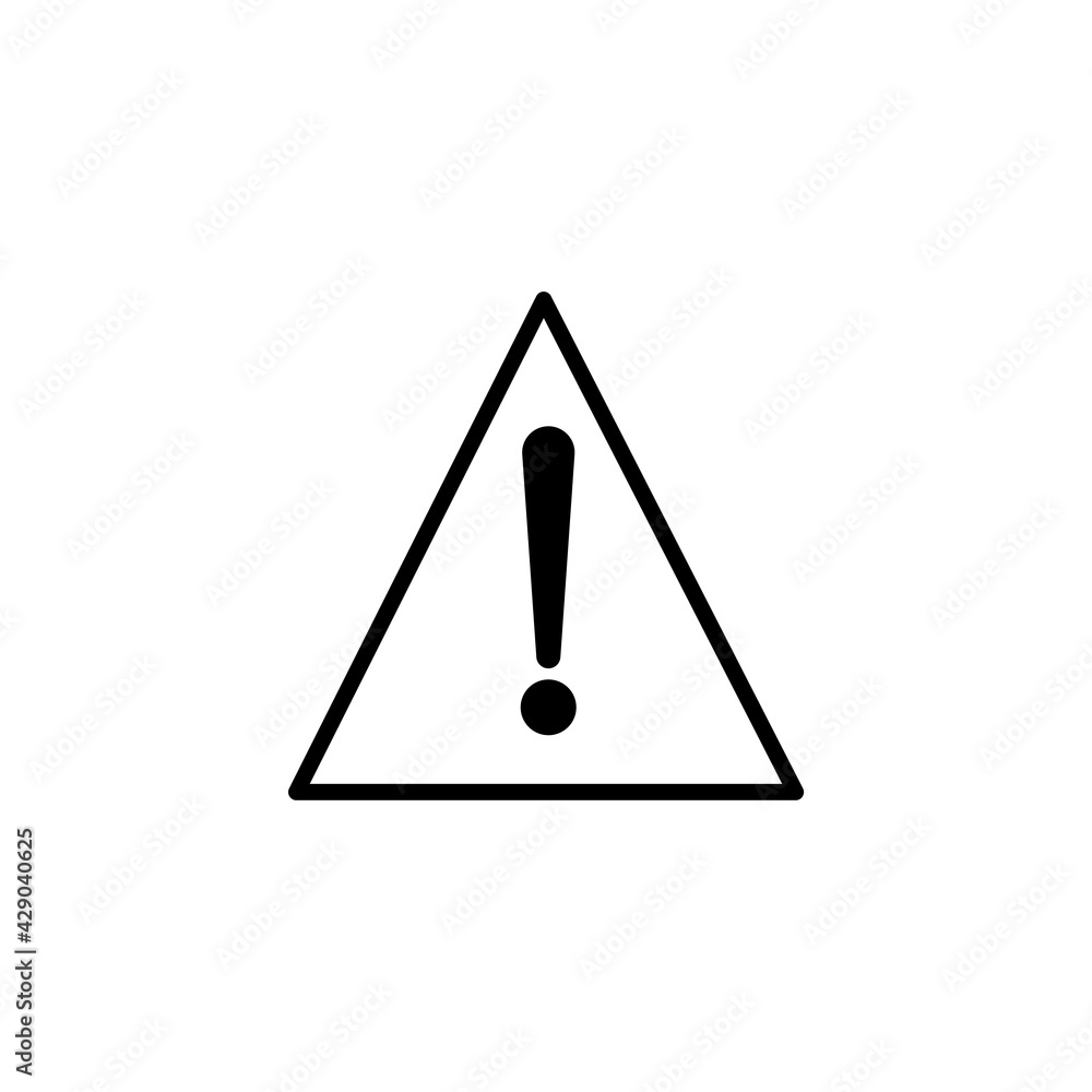 Poster warning triangle sign icon. editable stroke. design template vector