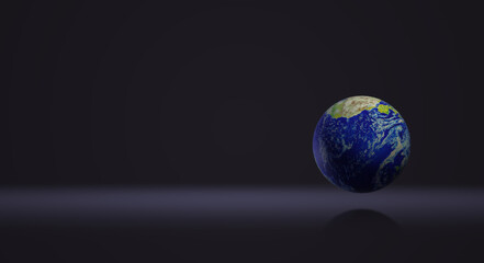 Fototapeta premium Earth 3D. Gray clear background for text input. Or background image illustration. world.