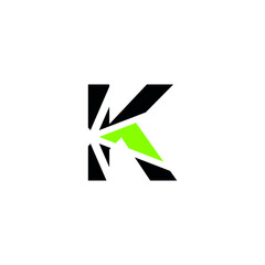 letter sign K green market expansion symbol