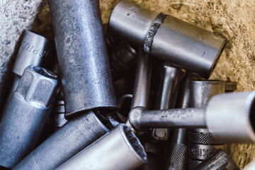 stack of socket wrenches