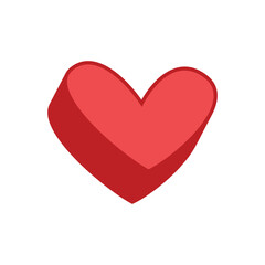 Heart vector icon. Flat style 3d illustration. Love representation. Valentine's day symbol.