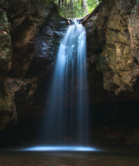 Blue Hole waterfall in Elizabethton, Tennessee.