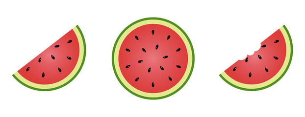 Watermelon on a white background. Vector illustration