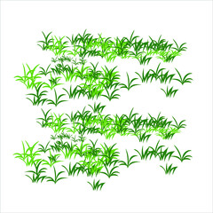 set of green leaves vector art