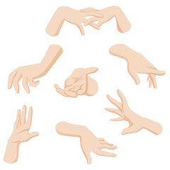 hands with different gesture vector art