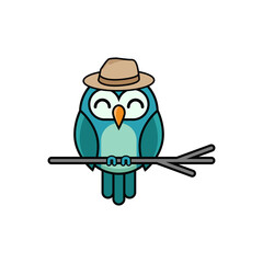 Doodle illustration owl vector graphics