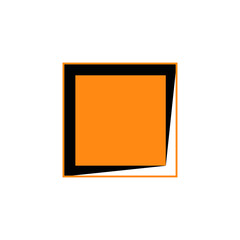 Square shaped frame in black and orange vector