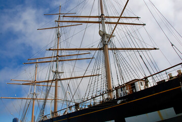 Fototapeta premium An old ship in the bay.