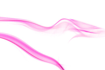 Fototapeta na wymiar swirling movement of pink smoke group, abstract line Isolated on white background