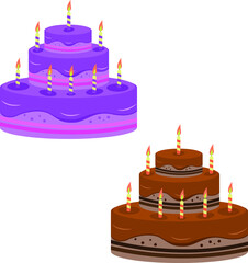 Set of sweets cakes  vector 
