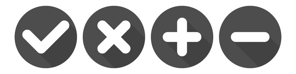 Check mark icons set flat style