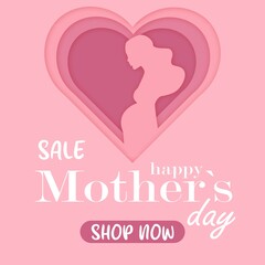 happy mother`s day, sale, heart