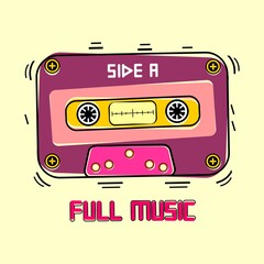 simple cassette vector design, music icon