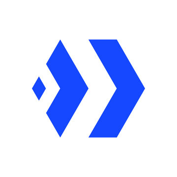 Cube isotype in dark blue color, editable vector