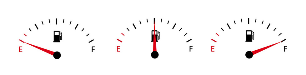 Fuel gauge vector. Fuel indicator meter. Vector - obrazy, fototapety, plakaty