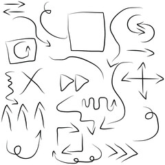 hand drawn arrows icons. hand drawn arrowssymbol vector elements for infographic web.