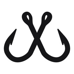 Fishing hook icons. Fishing hook symbol vector elements for infographic web.