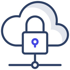     A flat design, icon of cloud network security