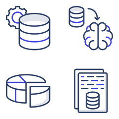 Pack of Database Flat Icons