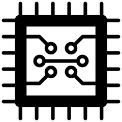 A glyph design, icon of digital chip