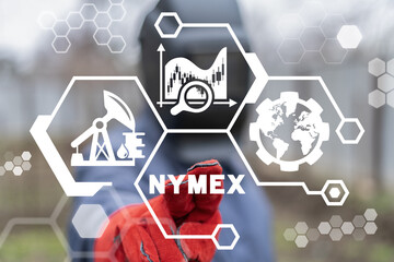 Concept of NYMEX. American commodity futures exchange.