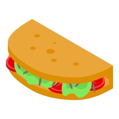 Pita bread icon. Isometric of Pita bread vector icon for web design isolated on white background