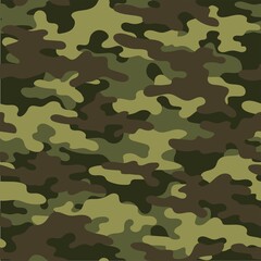 Camouflage green military seamless vector pattern for clothing, fabric prints. modern.