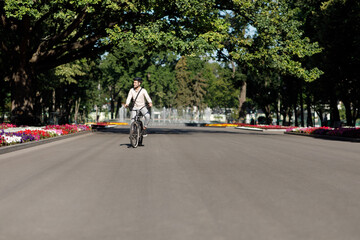 Businessman enjoying the trip to work in morning