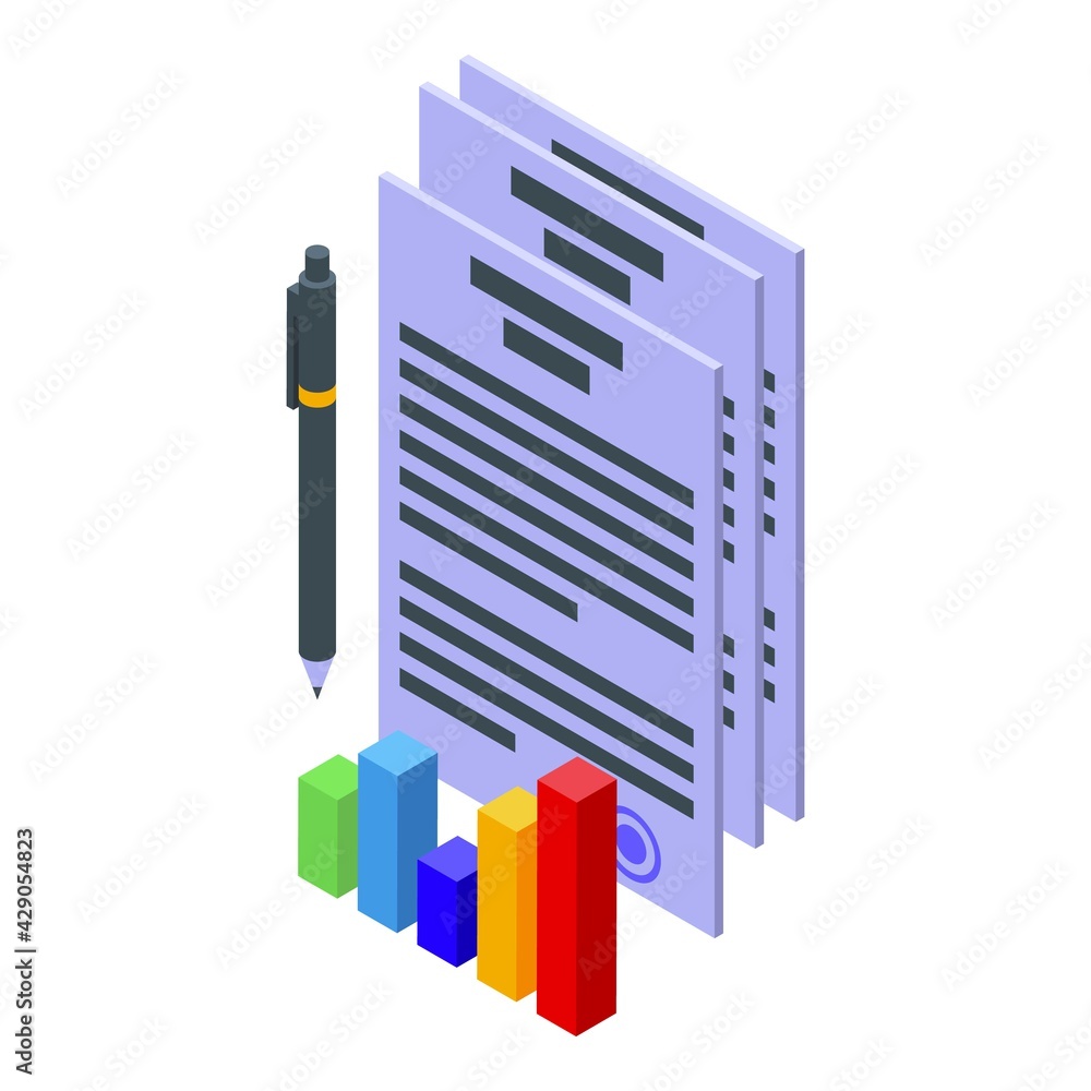 Poster report work icon. isometric of report work vector icon for web design isolated on white background
