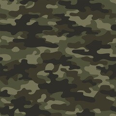 Fototapeta premium army green camouflage vector seamless print