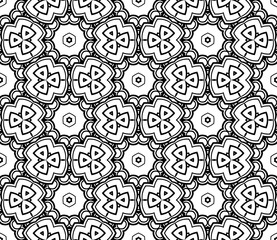 Abstract colorful doodle flower seamless pattern. Floral background. Mosaic, tile of thin line ornament.