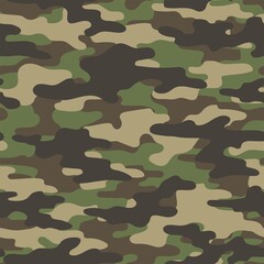Fototapeta premium Camouflage green seamless pattern.Military camo.Print Vector