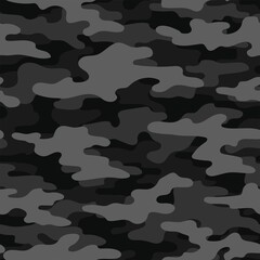 dark grey Camouflage seamless pattern.Military camo.Print Vector