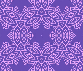 Abstract colorful doodle flower seamless pattern. Floral background. Mosaic, tile of thin line ornament.