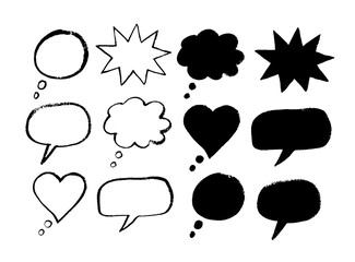 Hand drawn speech bubble banners