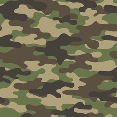 Fototapeta premium green Abstract seamless military camo texture for print. Forest background. Vector