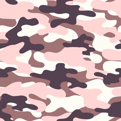 pink military camouflage. vector seamless print. army camouflage for clothing or printing