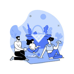Summer picnic abstract concept vector illustration.