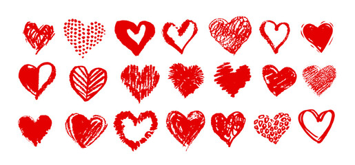 Hand drawn Valentine hearts