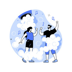Foam party abstract concept vector illustration.