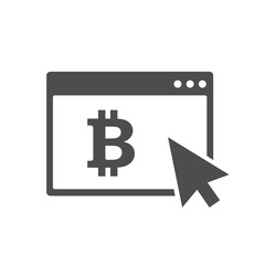 bitcoin digital money silhouette vector icon isolated on white. bitcoin cryptocurrency icon for web, mobile apps, ui design and print