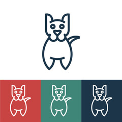 Linear vector icon with dog
