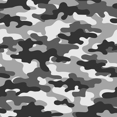 grey Camouflage seamless pattern.Military camo.Army background.Print on clothing.Modern design