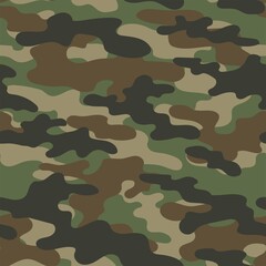 Camouflage green background. Seamless pattern.Vector. Outdoor images.