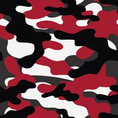 red Full seamless abstract military camouflage skin pattern vector for decor and textile. Army masking design for hunting textile fabric printing and wallpaper. Design for fashion and home design.